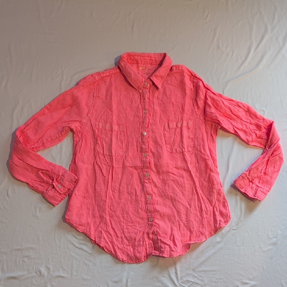 Lilly Pulitzer Coral Button-Up Shirt